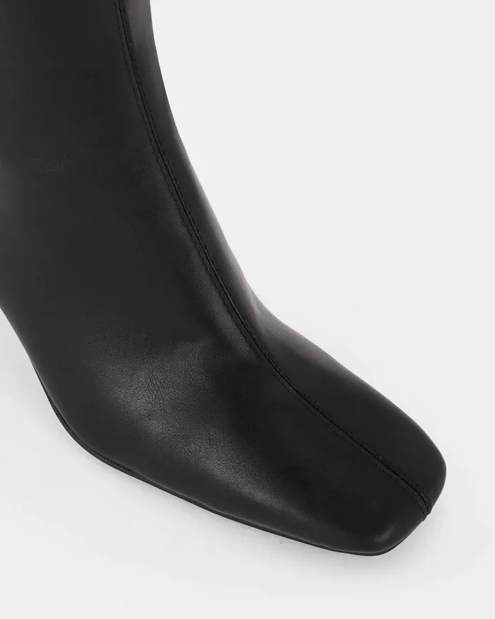 Knee High Boots Women OCTAVIA WIDE BLACK Zip Up Boots NOVO Shoes