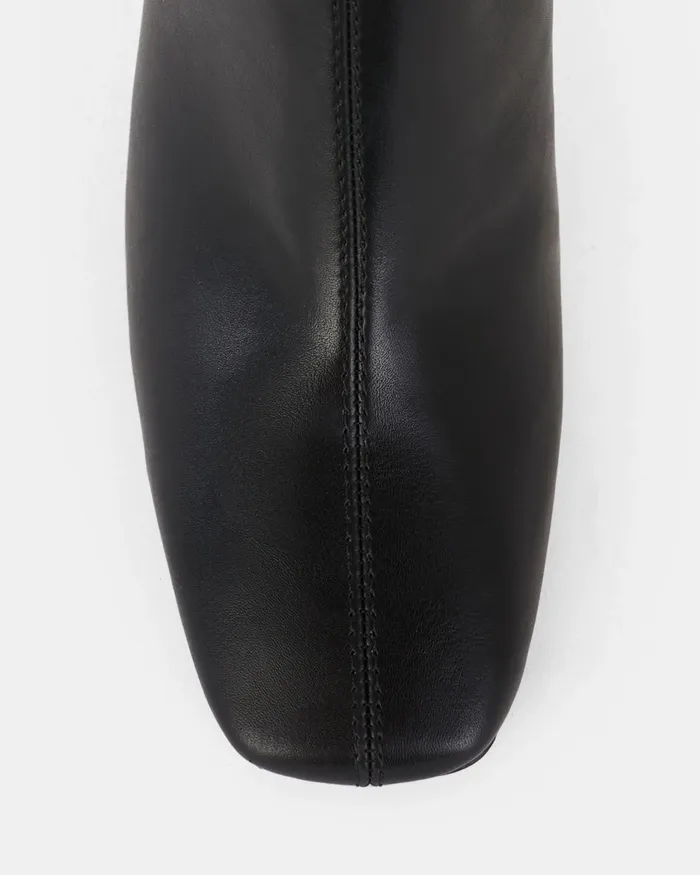 Knee High Boots Women OCTAVIA WIDE BLACK Zip Up Boots NOVO Shoes