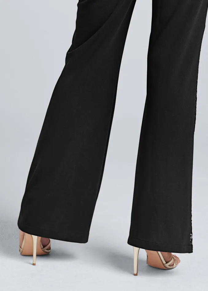 LACE TRIM JUMPSUIT Black Women VENUS Jumpsuits