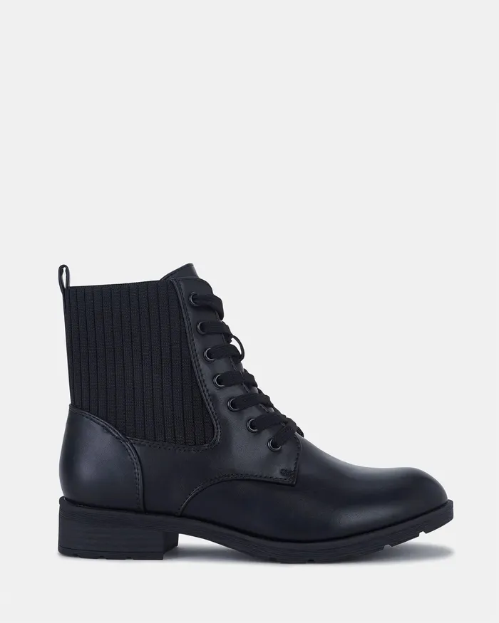 Lace Up Boots NOVO Shoes Women KAMDYN BLACK