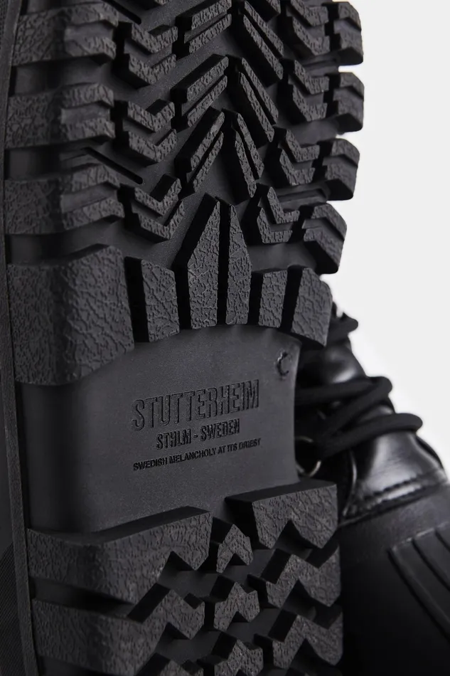 Lace Up Boots Women Stutterheim Patrol Boot Leather Black