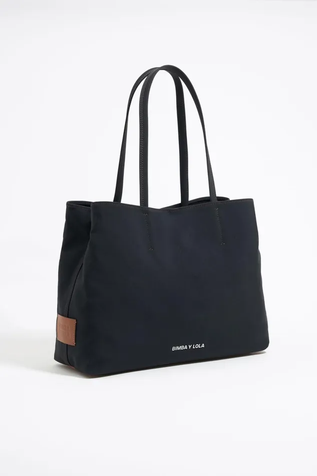Large Anthracite Gabardine Chihuahua Shopper Bag Antracithe Women Bimba Y Lola Shoulder Bags