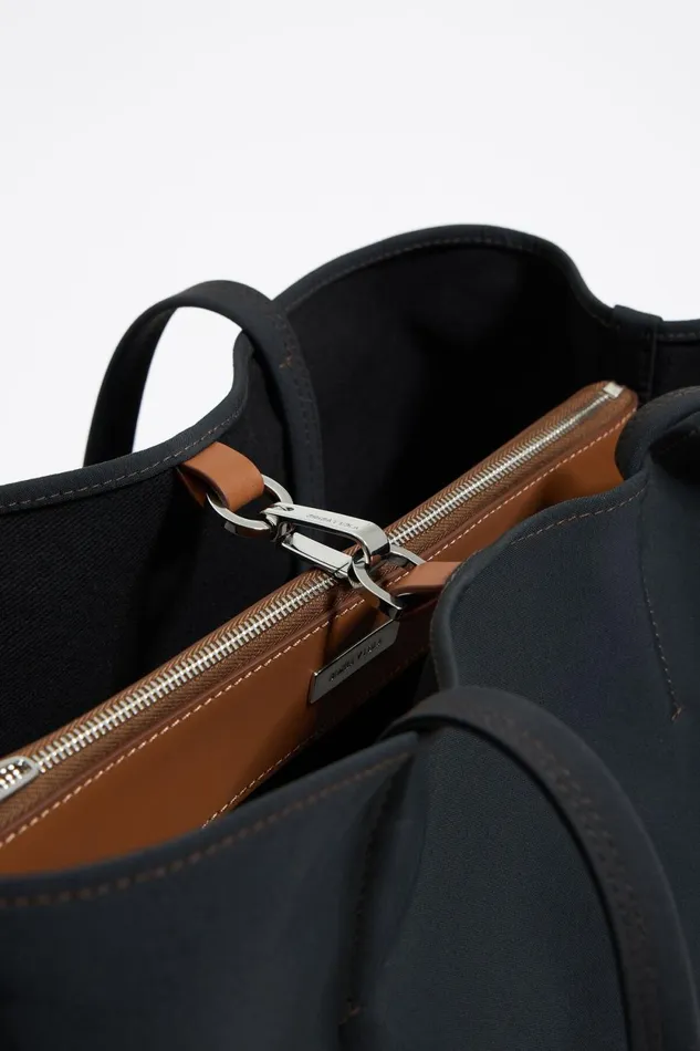 Large Anthracite Gabardine Chihuahua Shopper Bag Antracithe Women Bimba Y Lola Shoulder Bags