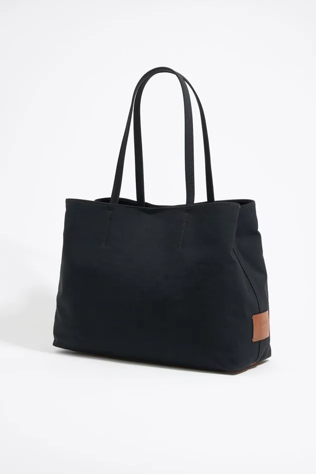 Large Anthracite Gabardine Chihuahua Shopper Bag Antracithe Women Bimba Y Lola Shoulder Bags