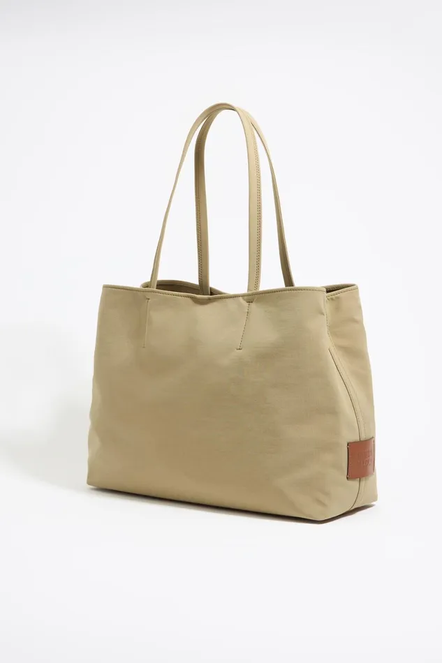 Large Beige Gabardine Chihuahua Shopper Bag Natural Women Bimba Y Lola Shoppers
