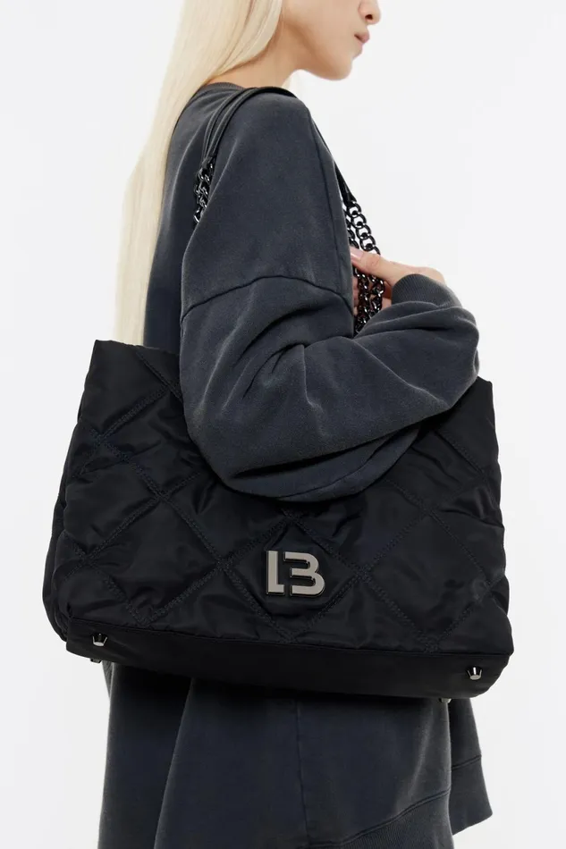 Large Black Nylon Shopper Bag Black Women Bimba Y Lola Shoppers Large Black Nylon Shopper Bag Black Women Bimba Y Lola Shoppers