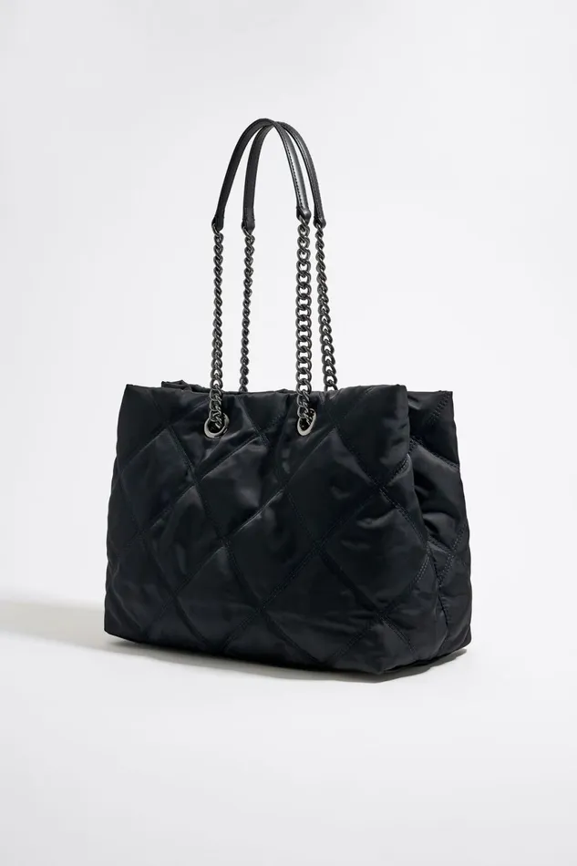 Large Black Nylon Shopper Bag Black Women Bimba Y Lola Shoppers Large Black Nylon Shopper Bag Black Women Bimba Y Lola Shoppers
