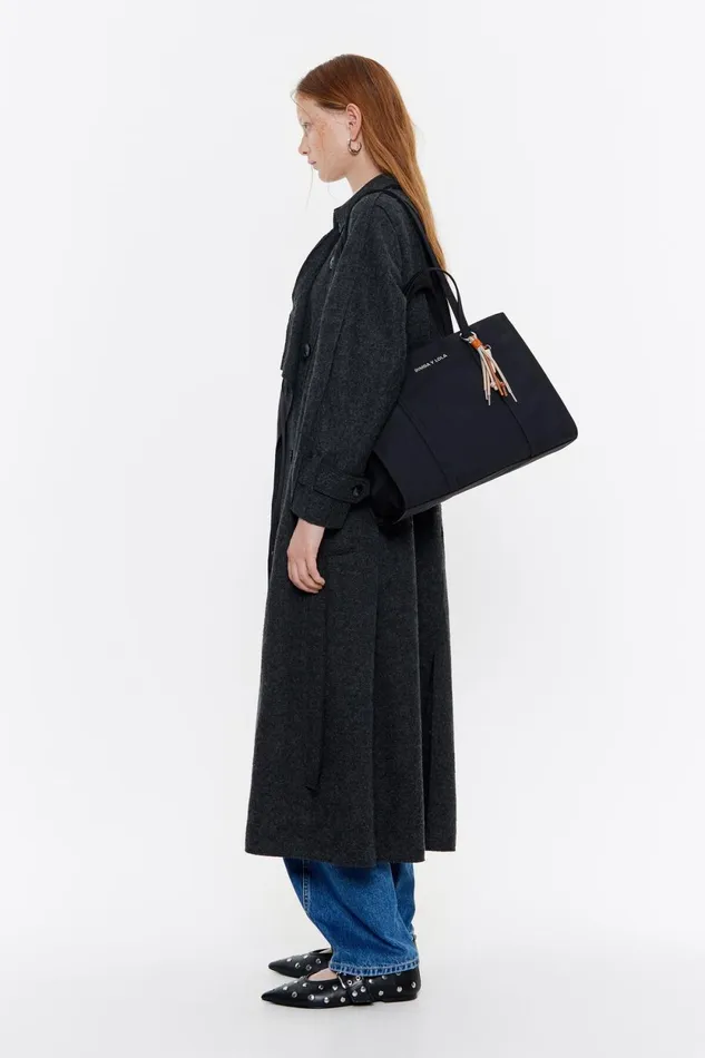 Large Black Nylon Shopper Bag Black Women Bimba Y Lola Shoppers Large Black Nylon Shopper Bag Black Women Bimba Y Lola Shoppers