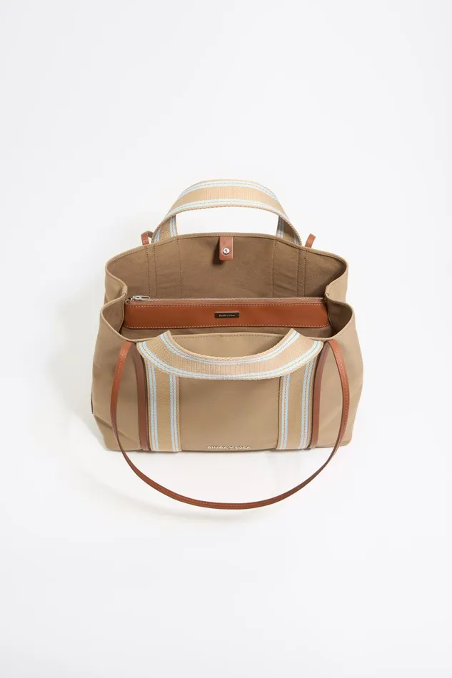 Large Camel Gabardine Chihuahua Shopper Bag Camel Women Bimba Y Lola Shoppers