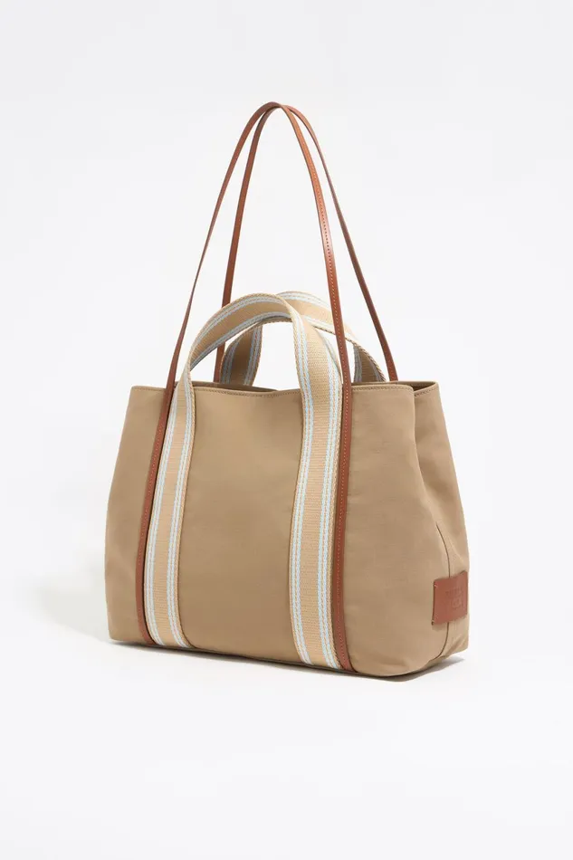 Large Camel Gabardine Chihuahua Shopper Bag Camel Women Bimba Y Lola Shoppers