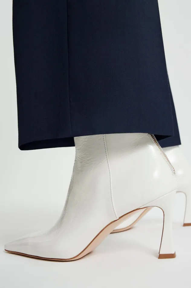 Leather Women Scanlan Theodore CRINKLE LEATHER ANKLE BOOT 75 White