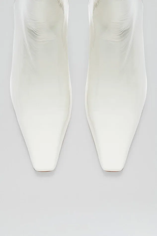 Leather Women Scanlan Theodore CRINKLE LEATHER ANKLE BOOT 75 White Leather Women Scanlan Theodore CRINKLE LEATHER ANKLE BOOT 75 White