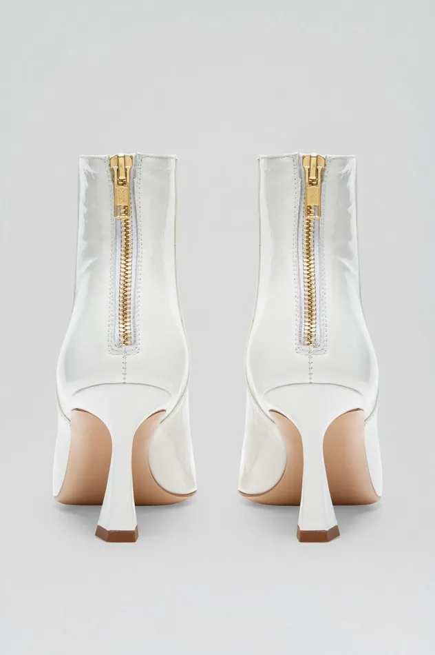 Leather Women Scanlan Theodore CRINKLE LEATHER ANKLE BOOT 75 White Leather Women Scanlan Theodore CRINKLE LEATHER ANKLE BOOT 75 White