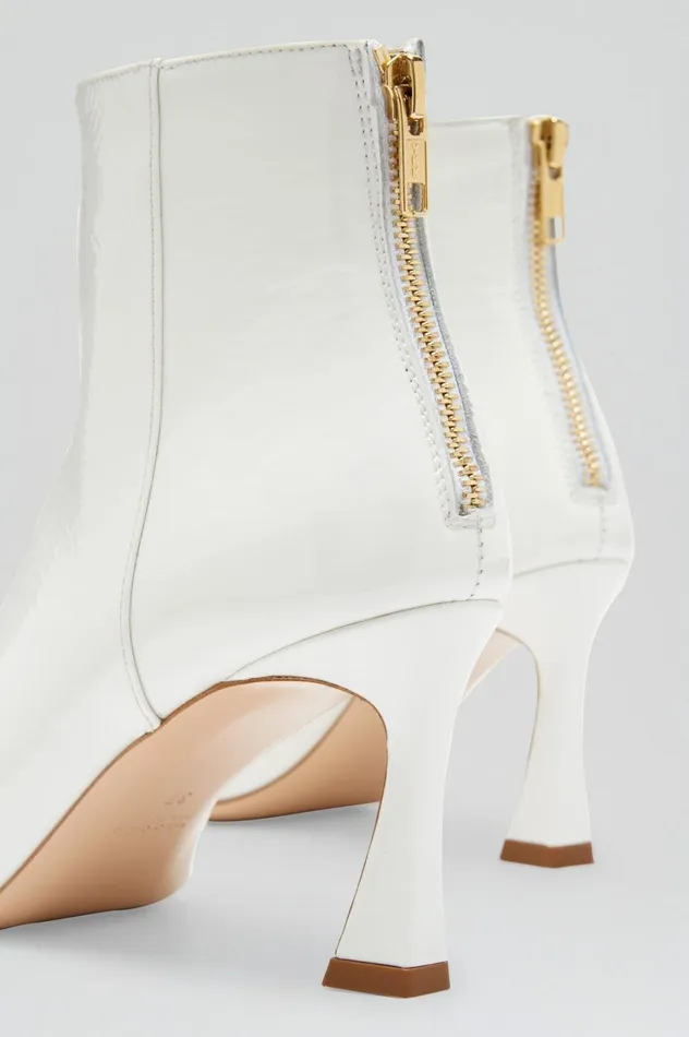 Leather Women Scanlan Theodore CRINKLE LEATHER ANKLE BOOT 75 White Leather Women Scanlan Theodore CRINKLE LEATHER ANKLE BOOT 75 White