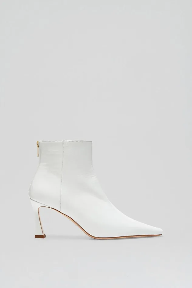 Leather Women Scanlan Theodore CRINKLE LEATHER ANKLE BOOT 75 White Leather Women Scanlan Theodore CRINKLE LEATHER ANKLE BOOT 75 White