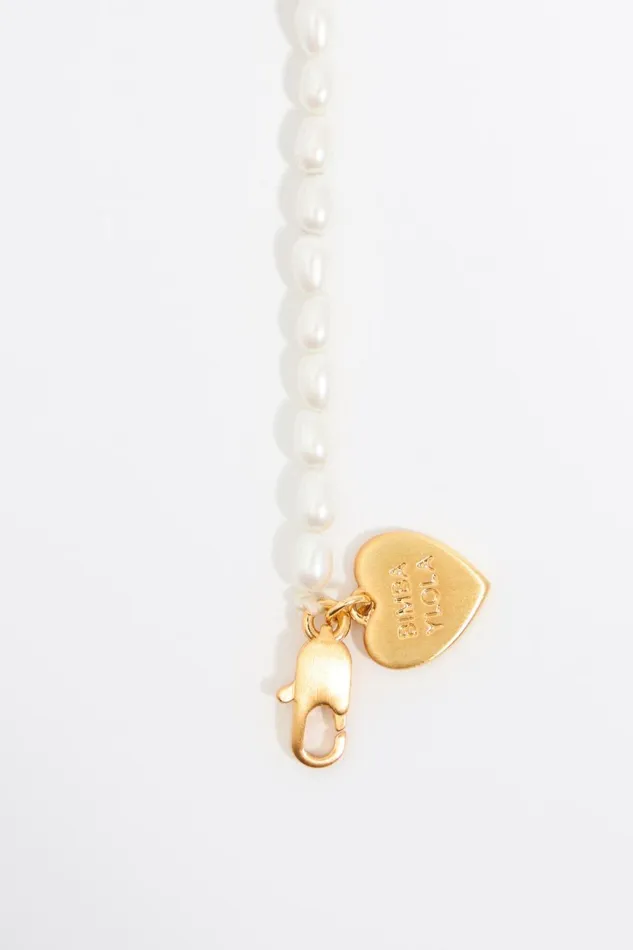 Letter I Heart And Pearl Necklace Gold Women Bimba Y Lola Alphabet Letter I Heart And Pearl Necklace Gold Women Bimba Y Lola Alphabet