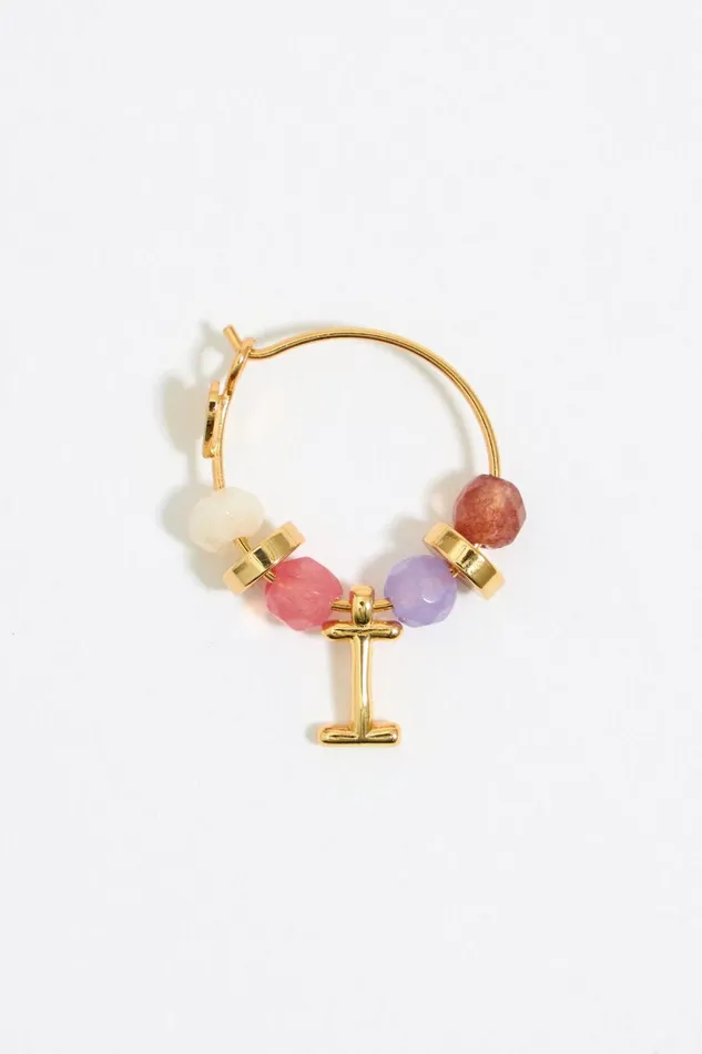Letter I Multicolor Stones Earrings Gold Women Bimba Y Lola Alphabet Letter I Multicolor Stones Earrings Gold Women Bimba Y Lola Alphabet