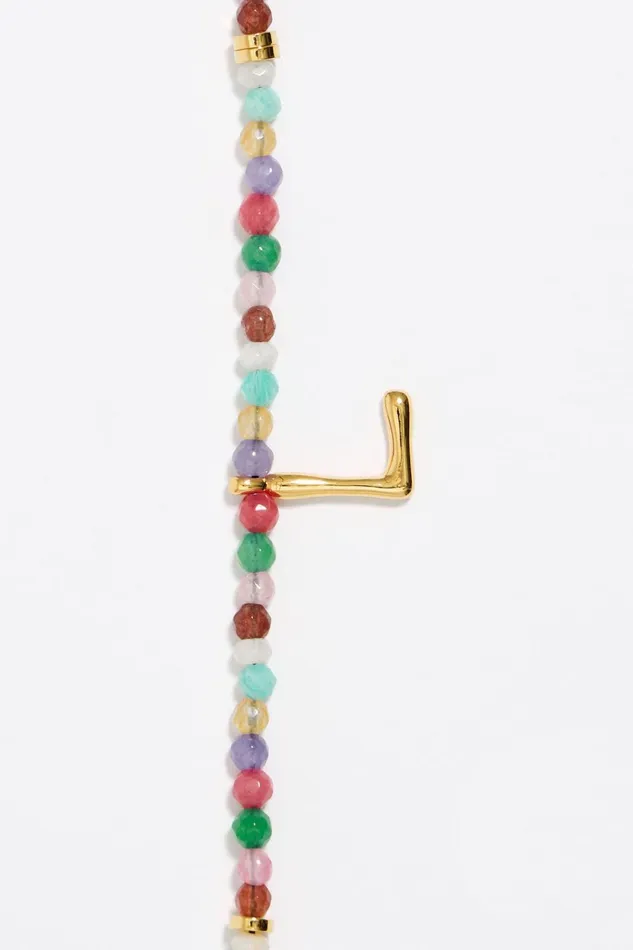 Letter L Multicolor Stones Bracelet Gold Women Bimba Y Lola Alphabet Letter L Multicolor Stones Bracelet Gold Women Bimba Y Lola Alphabet