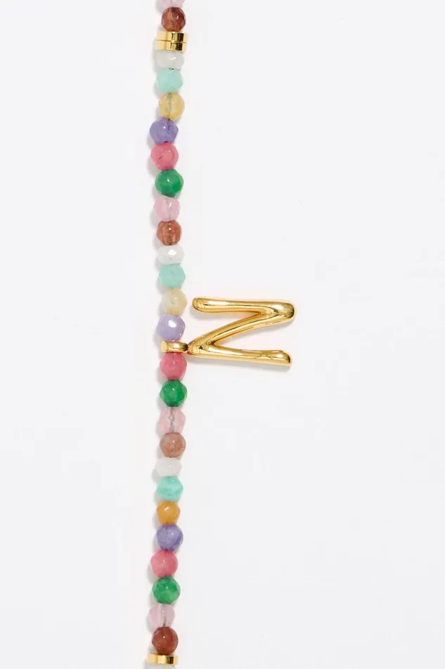 Letter N Multicolor Stones Bracelet Gold Women Bimba Y Lola Alphabet Letter N Multicolor Stones Bracelet Gold Women Bimba Y Lola Alphabet