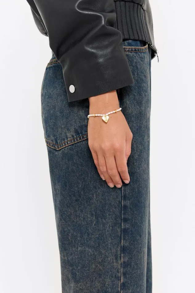 Letter Y Heart And Pearl Bracelet Gold Women Bimba Y Lola Alphabet Letter Y Heart And Pearl Bracelet Gold Women Bimba Y Lola Alphabet
