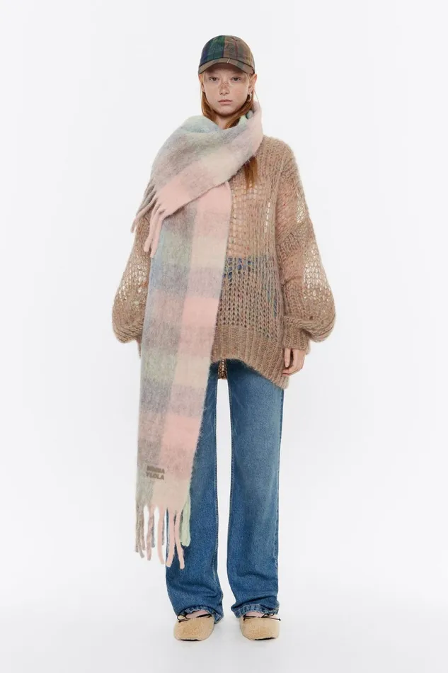 Light Brown Mohair Open Knit Jumper Light Brown Women Bimba Y Lola Knitwear Light Brown Mohair Open Knit Jumper Light Brown Women Bimba Y Lola Knitwear