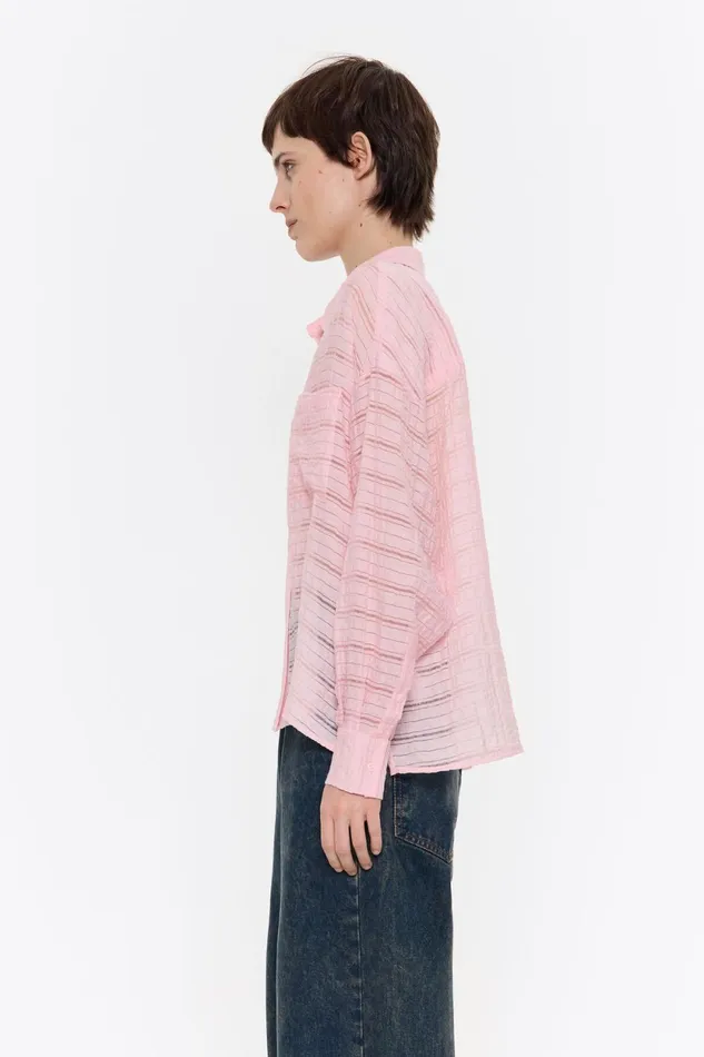 Light Pink Textured Boxy Shirt Light Pink Women Bimba Y Lola Shirts Light Pink Textured Boxy Shirt Light Pink Women Bimba Y Lola Shirts