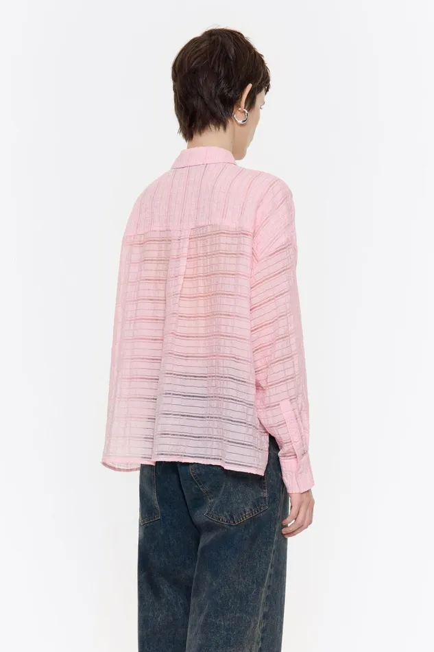 Light Pink Textured Boxy Shirt Light Pink Women Bimba Y Lola Shirts Light Pink Textured Boxy Shirt Light Pink Women Bimba Y Lola Shirts