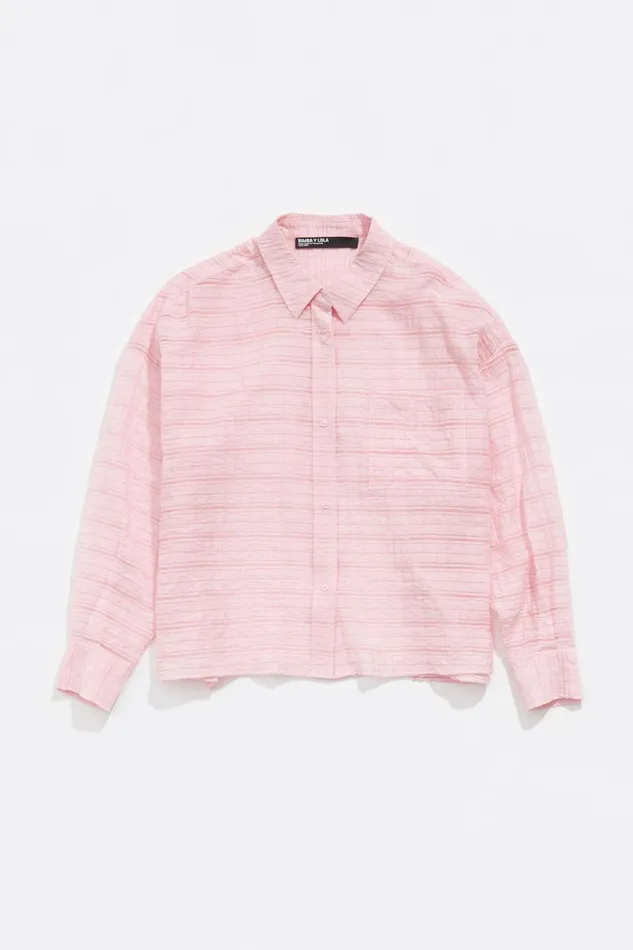 Light Pink Textured Boxy Shirt Light Pink Women Bimba Y Lola Shirts Light Pink Textured Boxy Shirt Light Pink Women Bimba Y Lola Shirts
