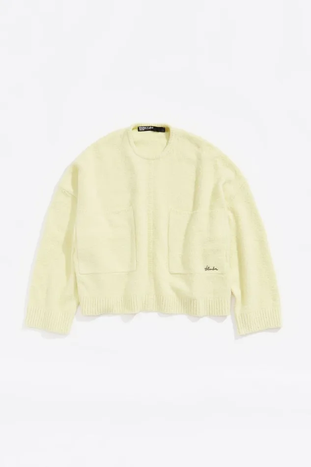 Light Yellow Boxy Pockets Sweater Light Yellow Women Bimba Y Lola Knitwear Light Yellow Boxy Pockets Sweater Light Yellow Women Bimba Y Lola Knitwear