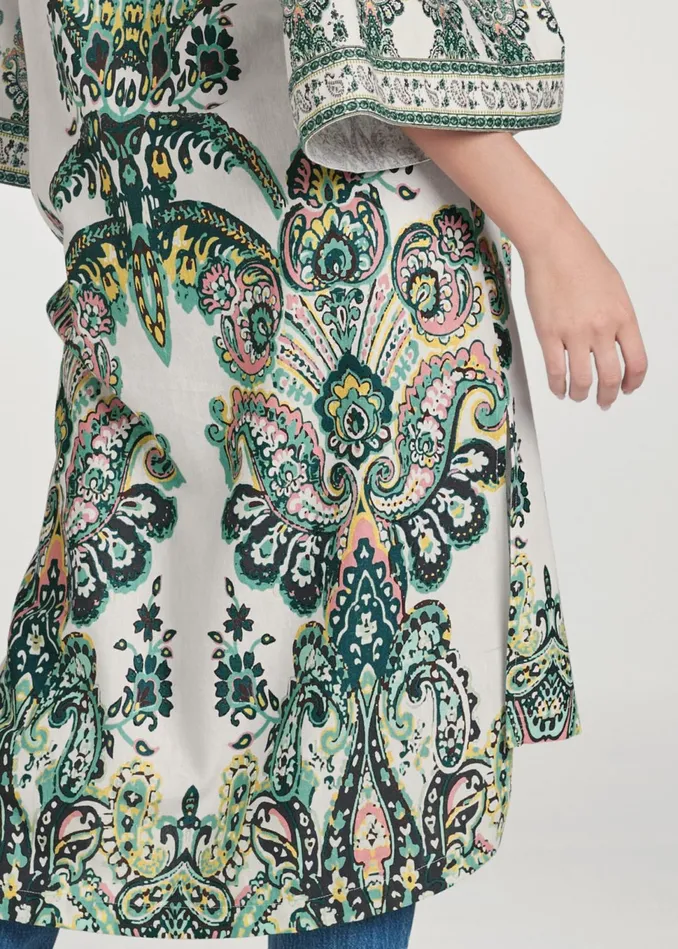 LINEN PAISLEY KIMONO White Multi Women VENUS Jackets