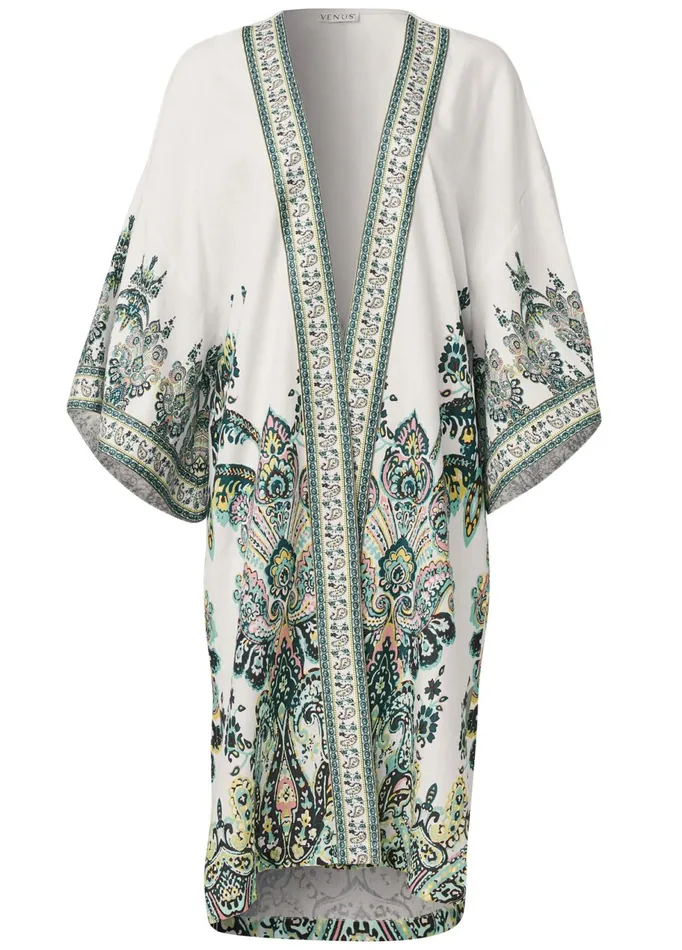 LINEN PAISLEY KIMONO White Multi Women VENUS Jackets