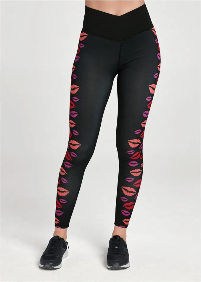 LIPS PRINT LEGGINGS Black Multi Women VENUS Activewear