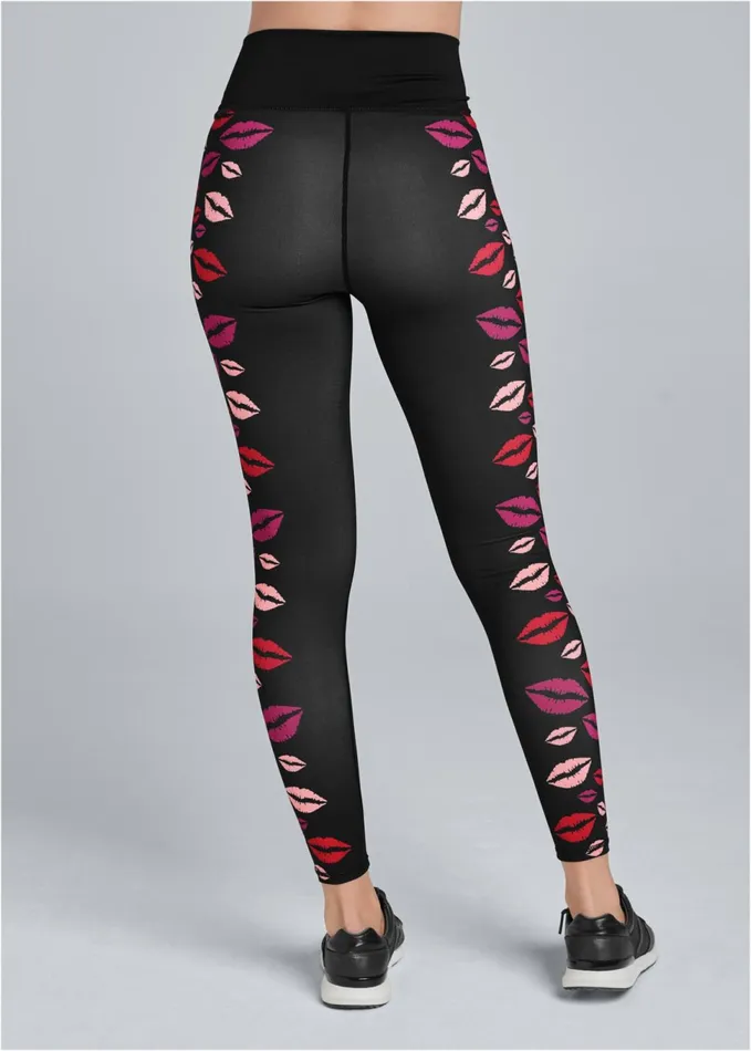LIPS PRINT LEGGINGS Black Multi Women VENUS Activewear