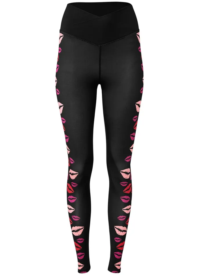 LIPS PRINT LEGGINGS Black Multi Women VENUS Activewear