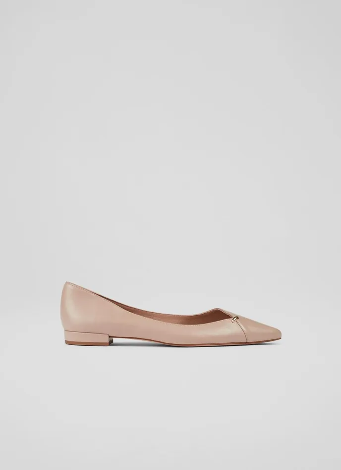 LK Bennett Cally Black Leather Flats Women Flats