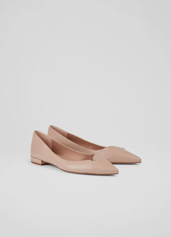 LK Bennett Cally Black Leather Flats Women Flats