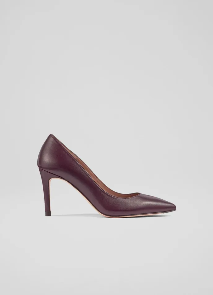 LK Bennett Floret Nude 3 Leather Pointed Courts Women Court Shoes