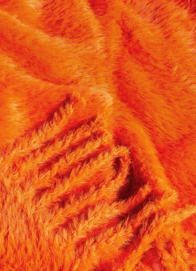 LK Bennett Lisa Orange Knit Tassel Scarf Women Scarves and Wraps LK Bennett Lisa Orange Knit Tassel Scarf Women Scarves and Wraps