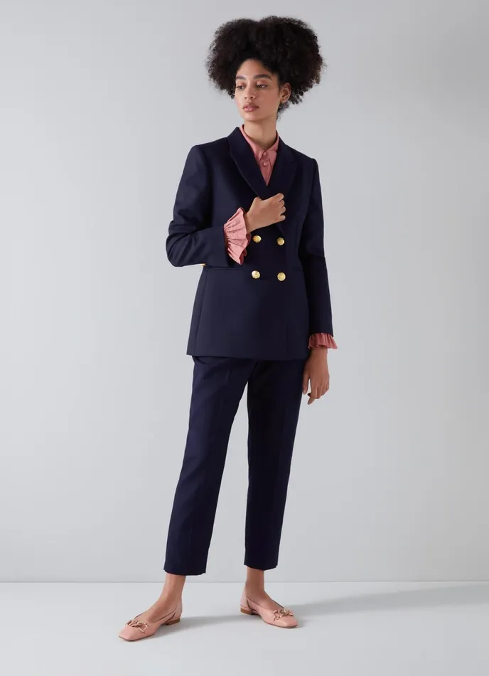 LK Bennett Mariner Green Lenzing Ecovero Viscose Blend Trousers Women Trousers