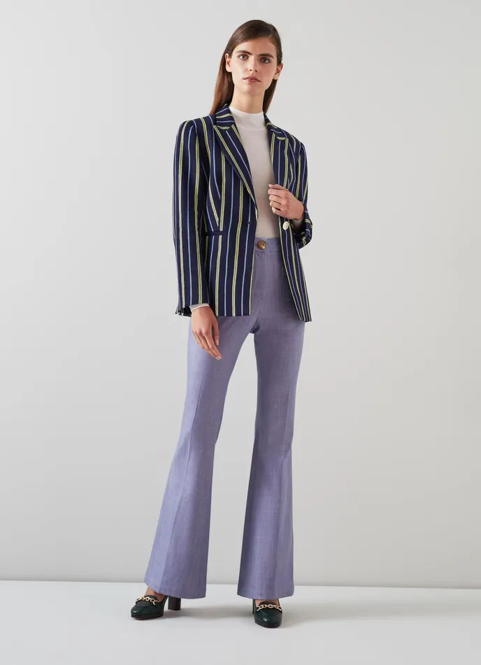 LK Bennett Mya Striped LinenLenzing Ecovero Viscose Blend Jacket Women Coats and Jackets LK Bennett Mya Striped LinenLenzing Ecovero Viscose Blend Jacket Women Coats and Jackets