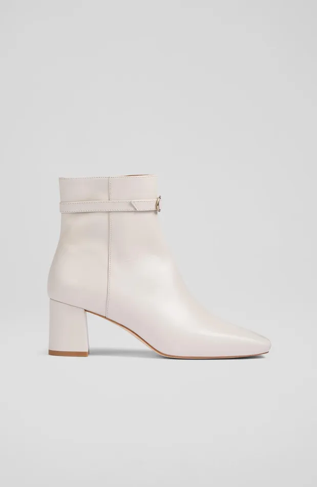 LK Bennett Natalia Navy Leather Ankle Boots Women Boots