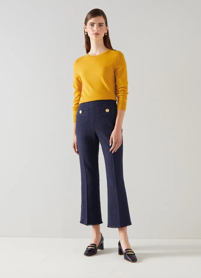 LK Bennett Rosalind Gold Sustainably Sourced Merino Wool Jumper Women Knitwear LK Bennett Rosalind Gold Sustainably Sourced Merino Wool Jumper Women Knitwear