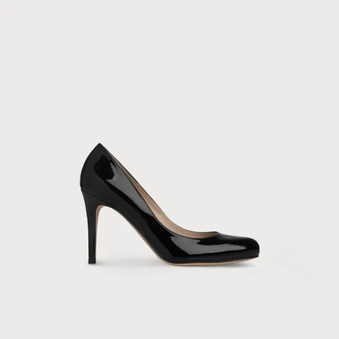 LK Bennett Stila Black Patent Courts Women Court Shoes