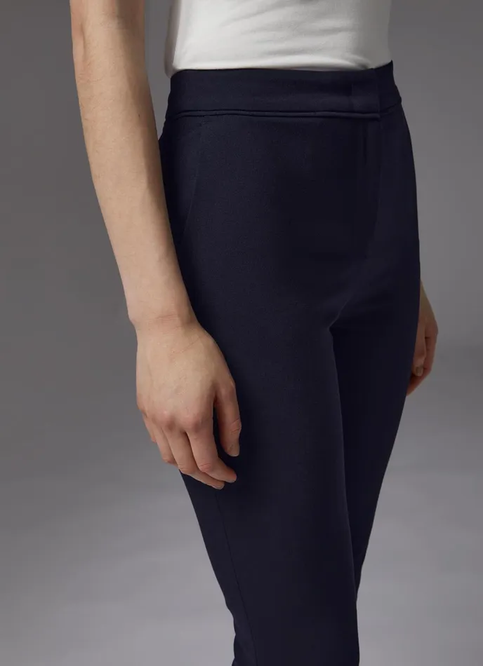 LK Bennett Wiley Black Recycled Crepe SlimCut Trousers Women Trousers