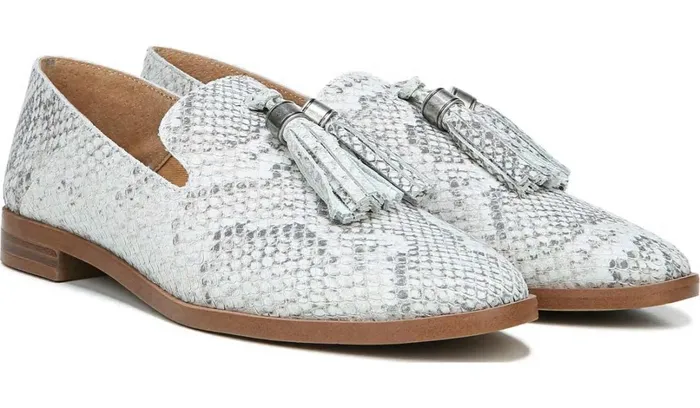 Loafers Women Franco Sarto Franco Hadden Loafer Natural Snake Print Leather