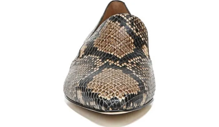 Loafers Women Franco Sarto Sarto Parma 2 Flat Beige Snake Print Leather