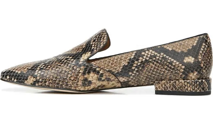 Loafers Women Franco Sarto Sarto Parma 2 Flat Beige Snake Print Leather