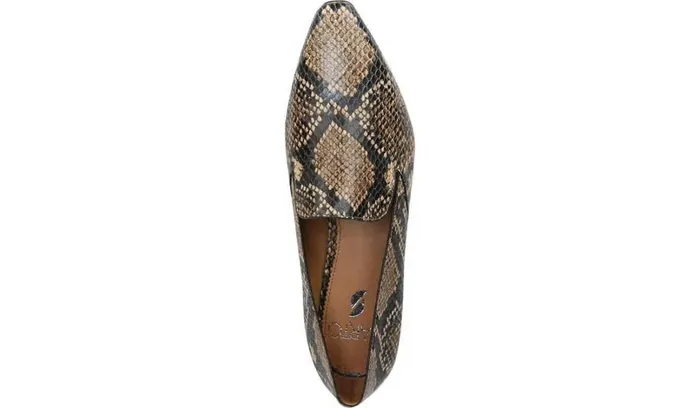 Loafers Women Franco Sarto Sarto Parma 2 Flat Beige Snake Print Leather