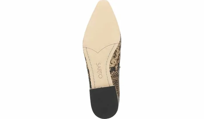 Loafers Women Franco Sarto Sarto Parma 2 Flat Beige Snake Print Leather