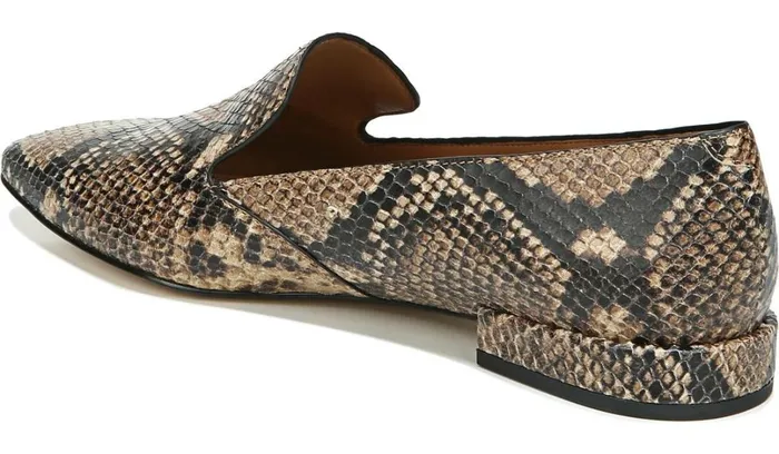 Loafers Women Franco Sarto Sarto Parma 2 Flat Beige Snake Print Leather